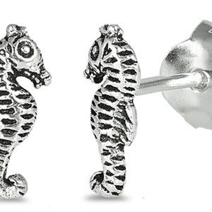 Sterling Silver Mini Seahorse Earrings ON Posts